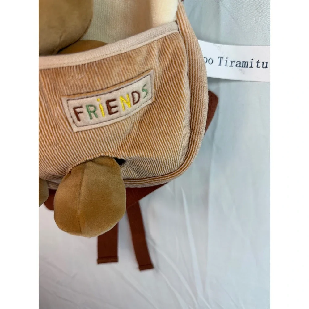 Metoo Tiramitu Kids Corduroy Teddy Bear Backpack Plush Toy Brown Tan Toddler Bag